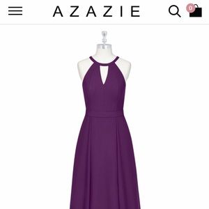 Azazie Melody Grape Floor Length Dress A10